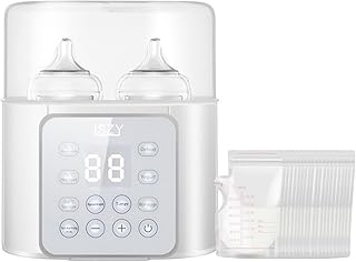 Double Bottle Warmer, LSZY Baby Bottle & Food Heater -Fast Milk Warmer for Breastmilk/Formula w/20 Bags, 45/75/100°C, 24H Keep Warm, Sanitize, Thaw Egg Cooker