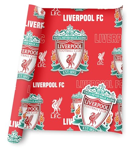 danilo promotions ltd liverpool fc wrapping paper 2 sheets 2 tags liverpool football gift wrap