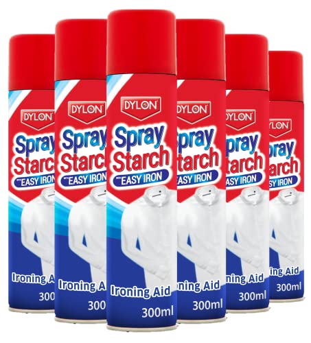Dylon 2-in-1 Starch Spray with Easy Iron Ironing Aid That Restores Look of Fabric and Helps Remove Creases - 300 ml (Pack of 6)