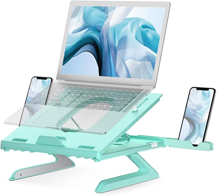 TechGarden Multi-Angle Adjustable Laptop Stand, Portable Mint Green 