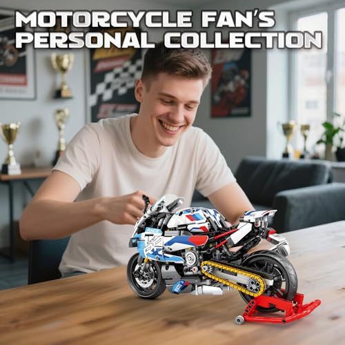 Miniatura 7 de Reobrix Motocicleta 1000 Rr Technic, 99040 Set De Construcción Para Adultos, Escala 1:8, Kit De Modelo Coleccionable De 949 Piezas Con Soporte, Ideal Como Regalo Para Niños Y Niñas Mayores De 14 Años
