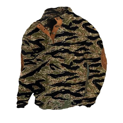 Retro Western Tiger Camouflage Print Hoodie Mens Hunting Cloth Gifts