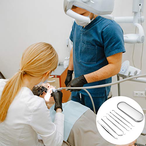 HEALLILY Ferramenta Dental Aço Inoxidável Palheta Dental Fio Dental Raspador de Dente Removedor de P