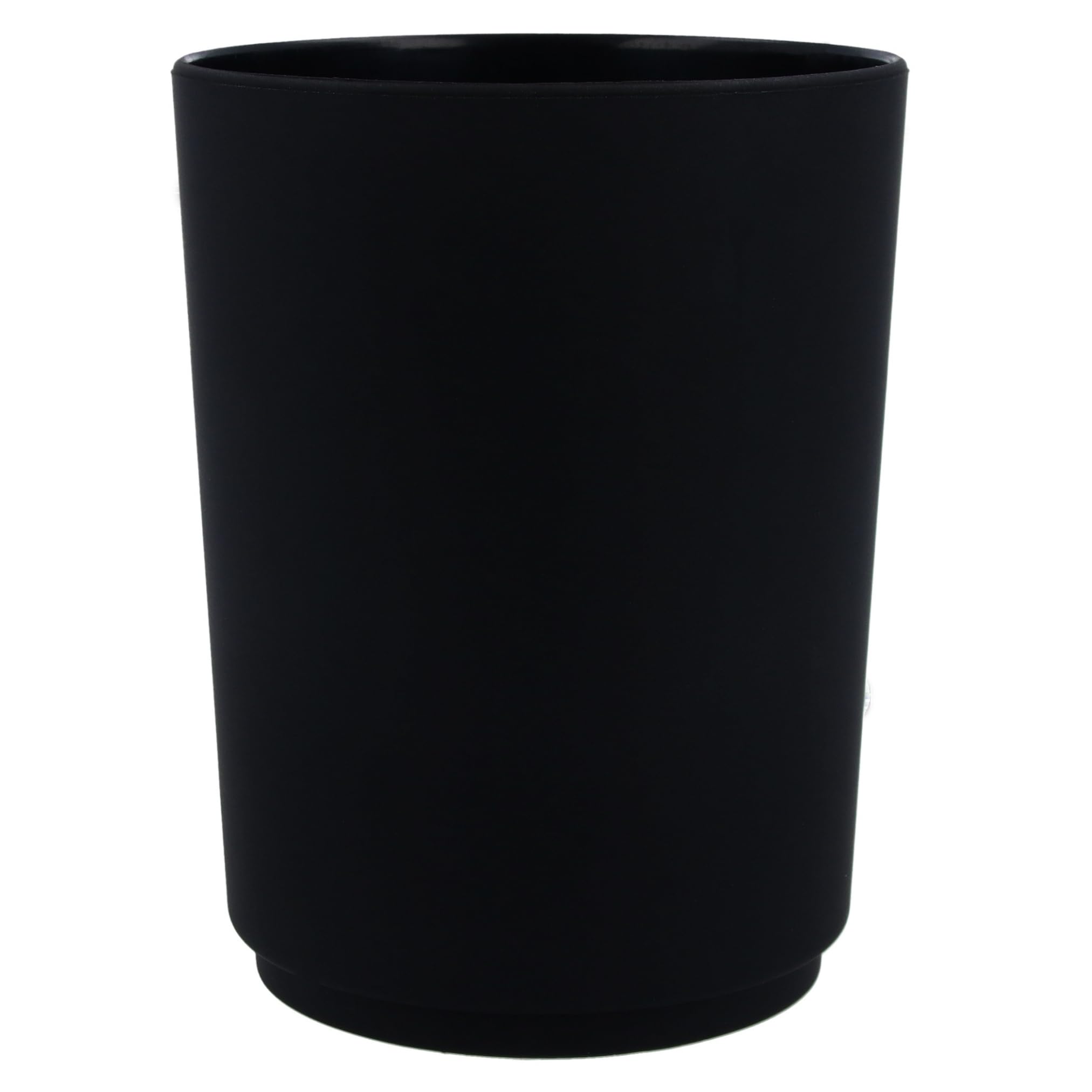 PARSA Beauty schwarzer Zahnputzbecher Flair – Vielseitiger, bruchsicherer Kunststoffbecher für Badezimmer – Hygienisch und langlebig, leicht zu reinigen – 250 ml Fassungsvermögen – 7 x 7,3 x 9,6 cm