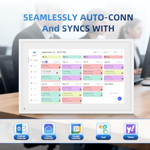 Calendar Digital 10.1 Inch, Digital Frame Combined Smart Touch Screen Electronic Wall Planner Family Organizer Chore for Family Schedules Gift for Mother Mom Women Grandpa - Image 3