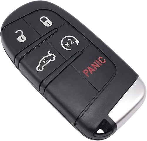 Miniatura 2 de vurbemes Funda de repuesto para llavero para Jeep Grand Cherokee Dodge Challenger Charger Dart Durango Journey Chrysler 300 (negro)