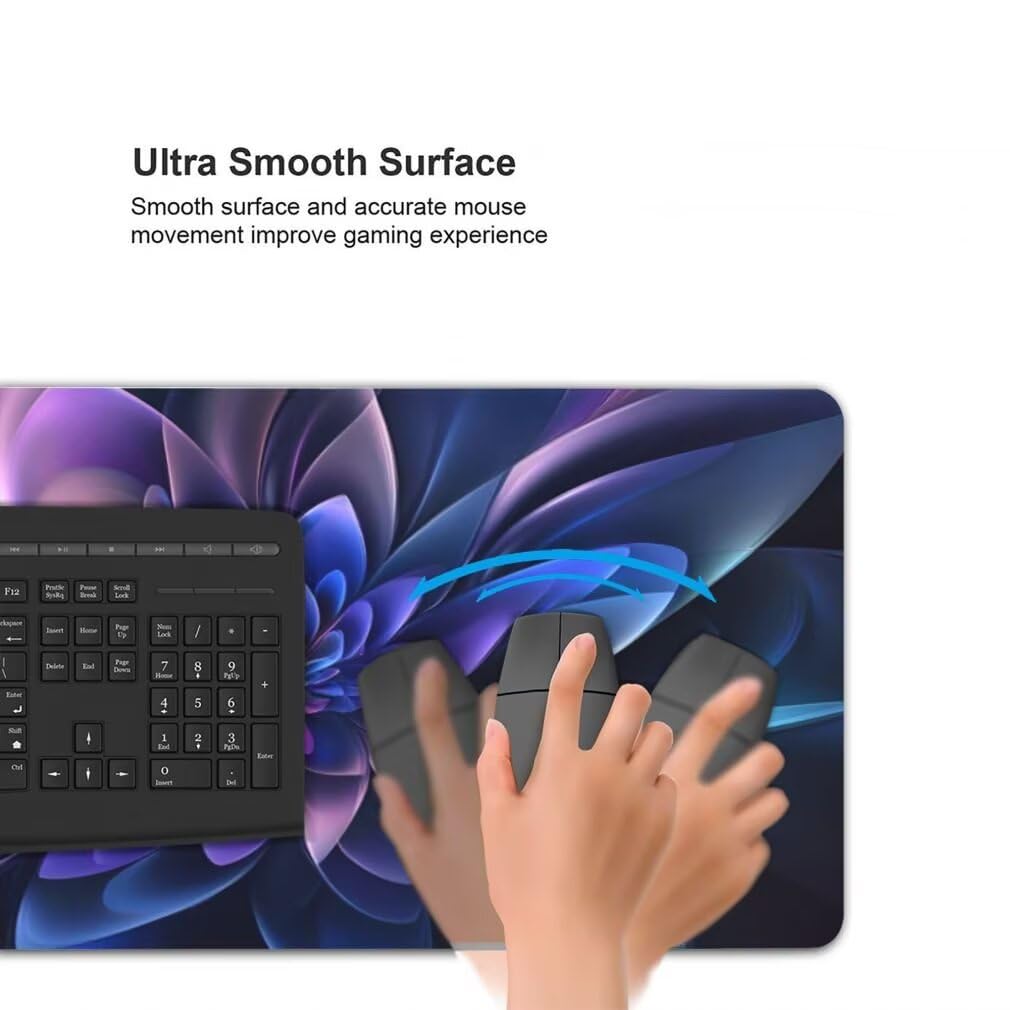 Tappetino Mouse Viola, Mouse Pad XXL 1000 x 500 x 3 mm, Fiori Tappetino Gaming Grande Sottomano Scrivania, Impermeabile Mousepad con Base in Gomma Antiscivolo per Computer, PC, Laptop -MP1597