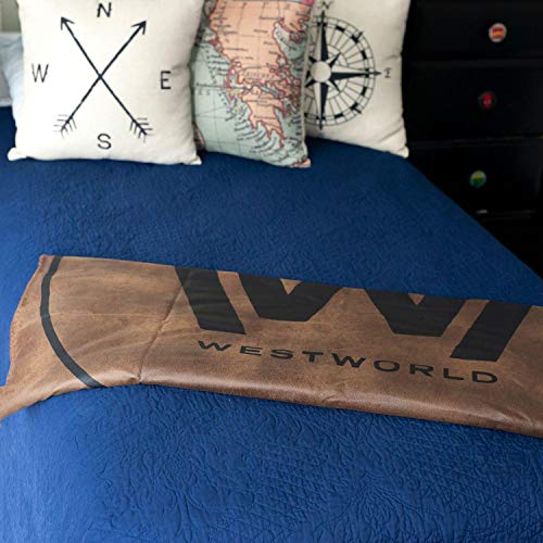 Westworld Faux Leather And Fleece Logo Throw Blanket, 45" X 60" #TOP5