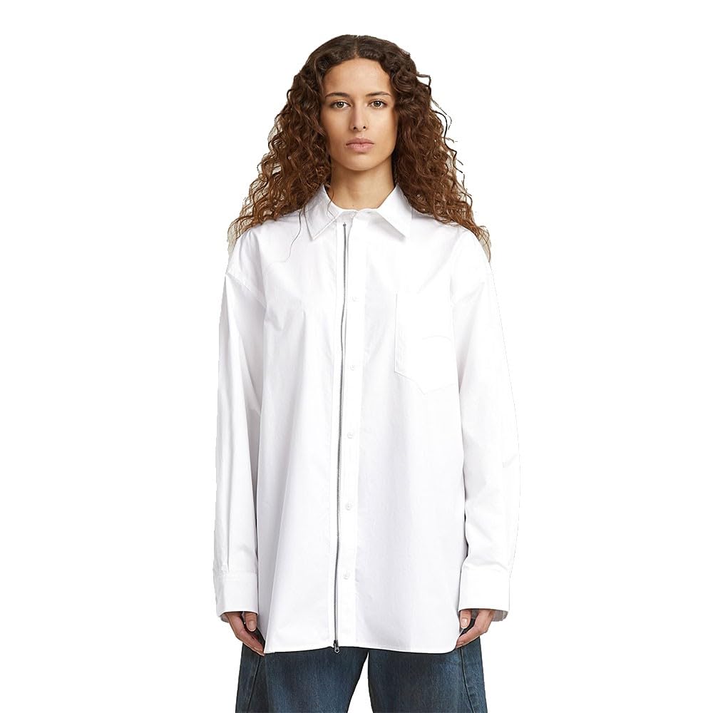 G-Star Oversized Zip Poplin Ls Shirt WMN T-Shirt Femme