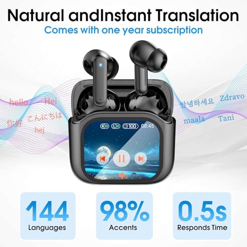 Auriculares traductores contra el ruido exterior con estuche digital para viajes y deporte 5