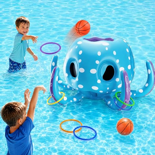 Funscape Octopus Pool Toys 2-in-1 Inflatable Water Floating Pool Game