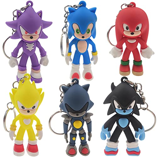 HGSHUO Llaveros para Sonic Regalo Cumpleaños Decoración Sonic Pulseras Llavero 3D Recuerdo de...