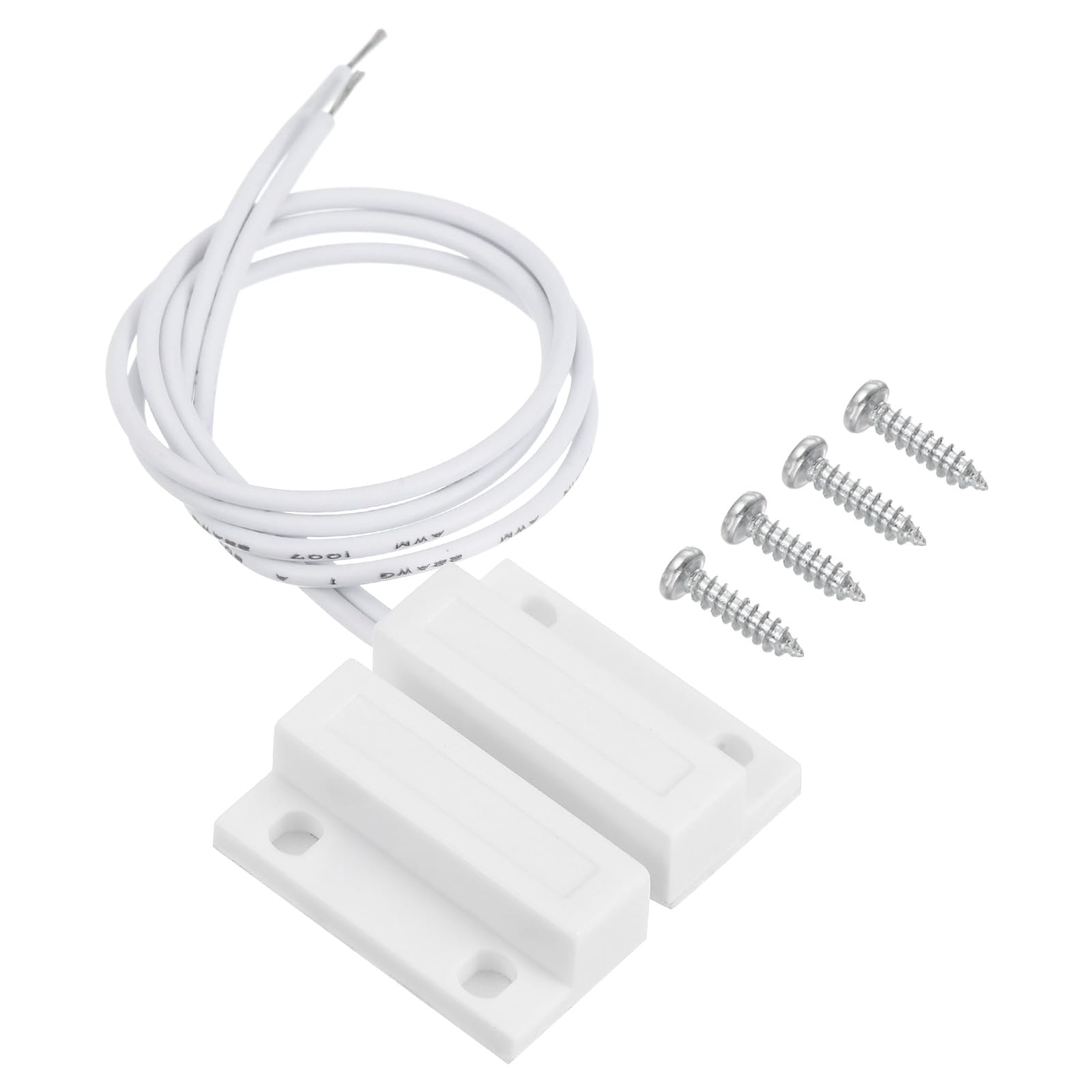 PATIKIL Magnetico Reed Interruttore, 1 Set Normalmente Aperto NO Cablato Montato Superficie Garage Porta Finestra Contatto Cambia per Casa Sicurezza