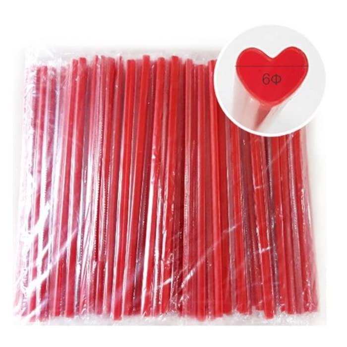 100 pitillos de plástico en forma de corazón desechables miniatura 3
