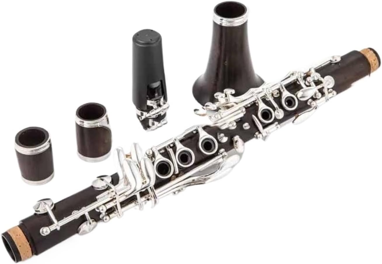 Clarinet E Flat 17 Keys Ebony Wood Nickel Plated Professional Musical Instrument With Case