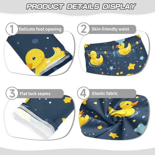 Yellow Ducks Girls' Leggings Toddler Doodles Blue Stars Kids Yoga Pants Dance Active Tights 4T3