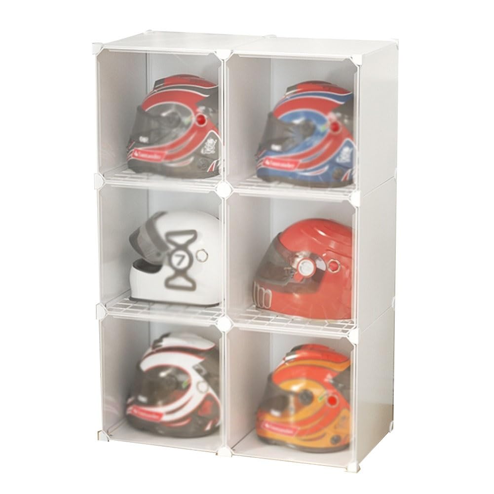 Vitrina de casco de motocicleta blanca armario acrílico coleccionables