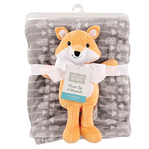 Image of Hudson Baby Unisex Baby Plush Blanket with Toy, Fox, One Size