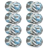 HOMBYS 8 Pack Giant Chunky Yarn for Crocheting,Super Bulky Large Soft Fluffy Yarn,Tie Dye Plush Fuzzy Yarn,Mixed Color Thick Chenille Yarn for Hand Knitting/Arm Knitting(Blue,Grey,White)