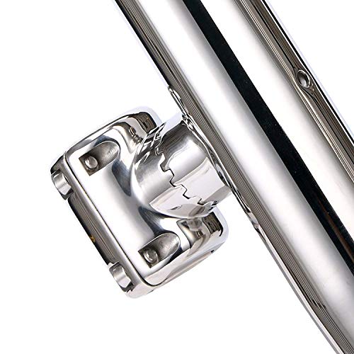 Image of Amarine Made Stainless Clamp on Adjustable Fishing Rod Holder for Rails 1-1 /2 inch to 1-3 /4 inch