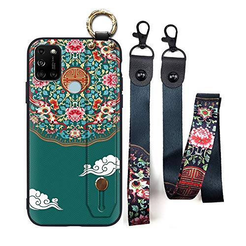 YZKJ Coque pour Wiko View 5 Plus,Souple Wrist Strap Silicone Bumper Support Housse TPU Etui de Protection Case Cover pour Wiko View 5 Plus (6.55") - WD9 Cover