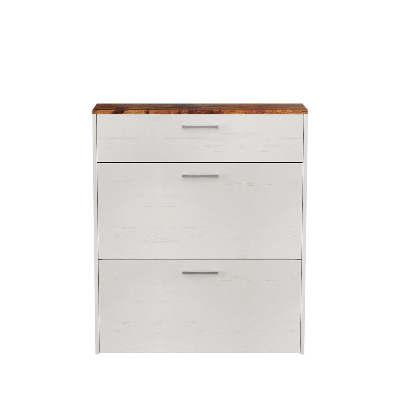 LEADZM Schuhschrank Schmal,Schuhkipper mit 2 Flip-Schubladen Schuhregal mit 1 Schubladen für den Eingang, Flur, Wohnzimmer 80 x 24 x 94 cm
