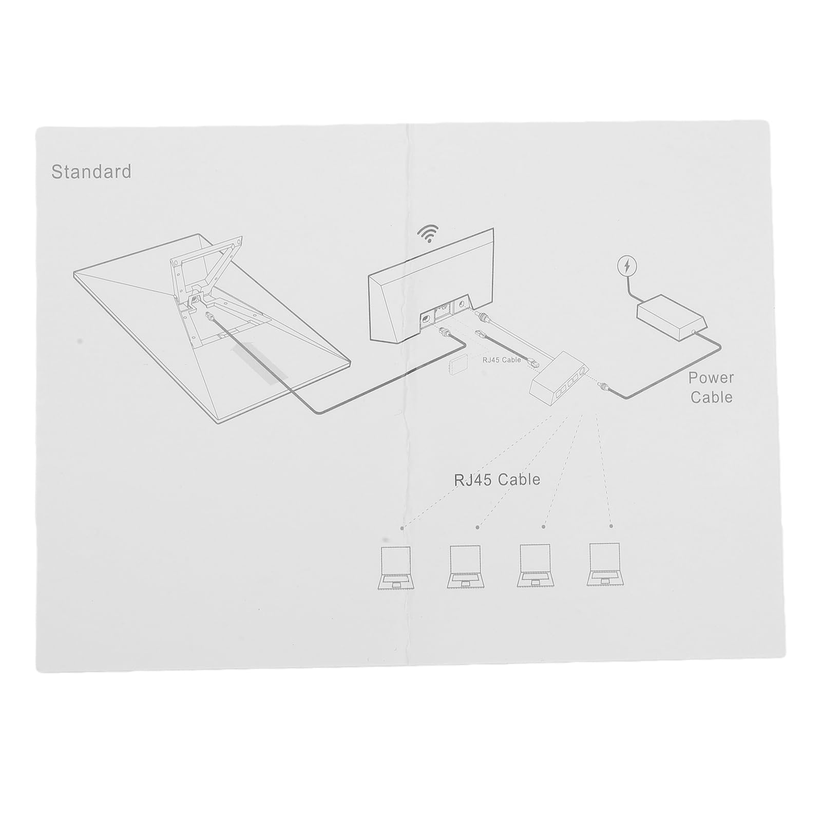 Cocoarm Adapter Gigabit Ethernet, 4-portowy Konwerter Sieci LAN ABS z Kablem 0,5 M, Stabilny Przewodowy Internet Typu Plug and Play dla Routera RV Mini Gen 3 Home Office Travel