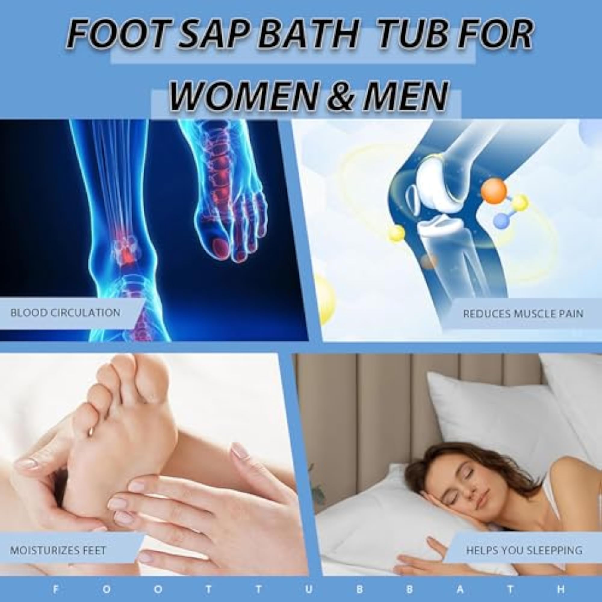 Foot Soaking Bath Basin, Relaxation Tub