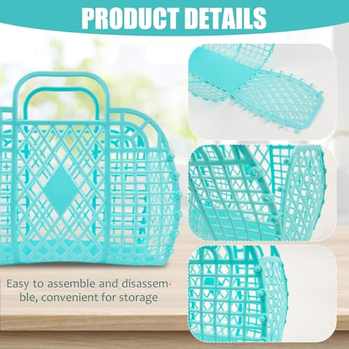 10 PCS Jelly Purse Jelly Basket Beach Bags, Reusable Plastic Jelly Beach Bag Beach Tote Gift Basket3