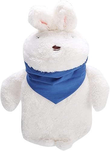 Botella de agua caliente con bonita funda de felpa suave, bolsa de agua caliente para aliviar el dolor, cuello y hombros, calentador de pies de