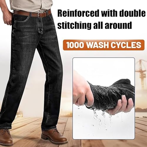 Steelstitch - Men's High Durability Work Jeans, Straight Leg Baggy Denim Pants, High Waisted Jeans3