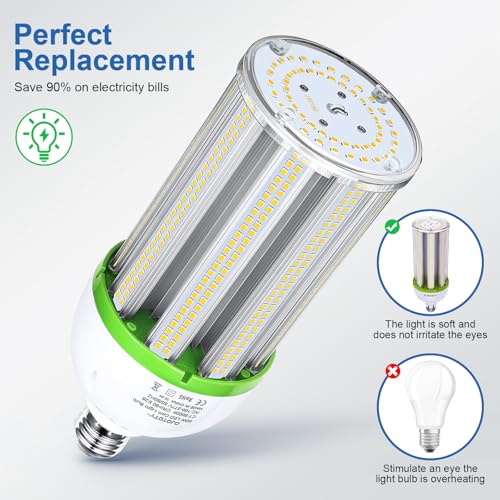 DJDTDTY Amazon High Brightness LED Light Bulb，120W LED Corn Light Bulb, E26 E39 Base LED Corn Lamp, 18600 Lumen 5000K Daylight 100V~277V Corn Cob Light Bulb for Indoor Outdoo (5000K 2Pack, 120Watts) - Thumbnail 4