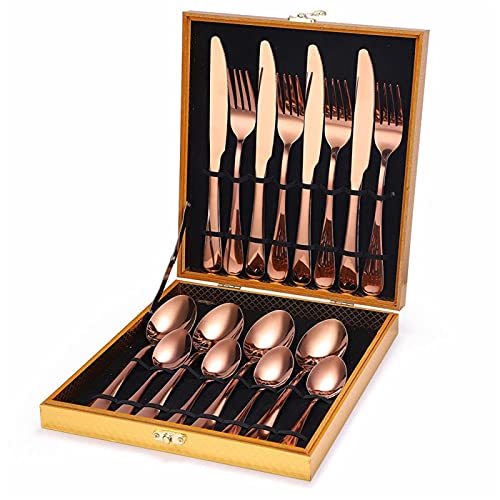 Juegos de Cubiertos Juegos de vajilla de Cocina Cubiertos de Acero Inoxidable Cubiertos Dorados Juego de Tenedores, cucharas y Cuchillos Juegos de vajilla en ca