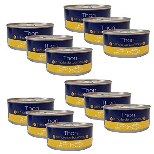 Lot 12x Thon entier à l'huile de tournesol - boîte 160g