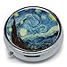 Produktbild Van Gogh Art Star Runde Pillendose aus Metall für Medikamente, Tablettenhalter, Organizer, Spender für Münzbeutel oder Geldbörse