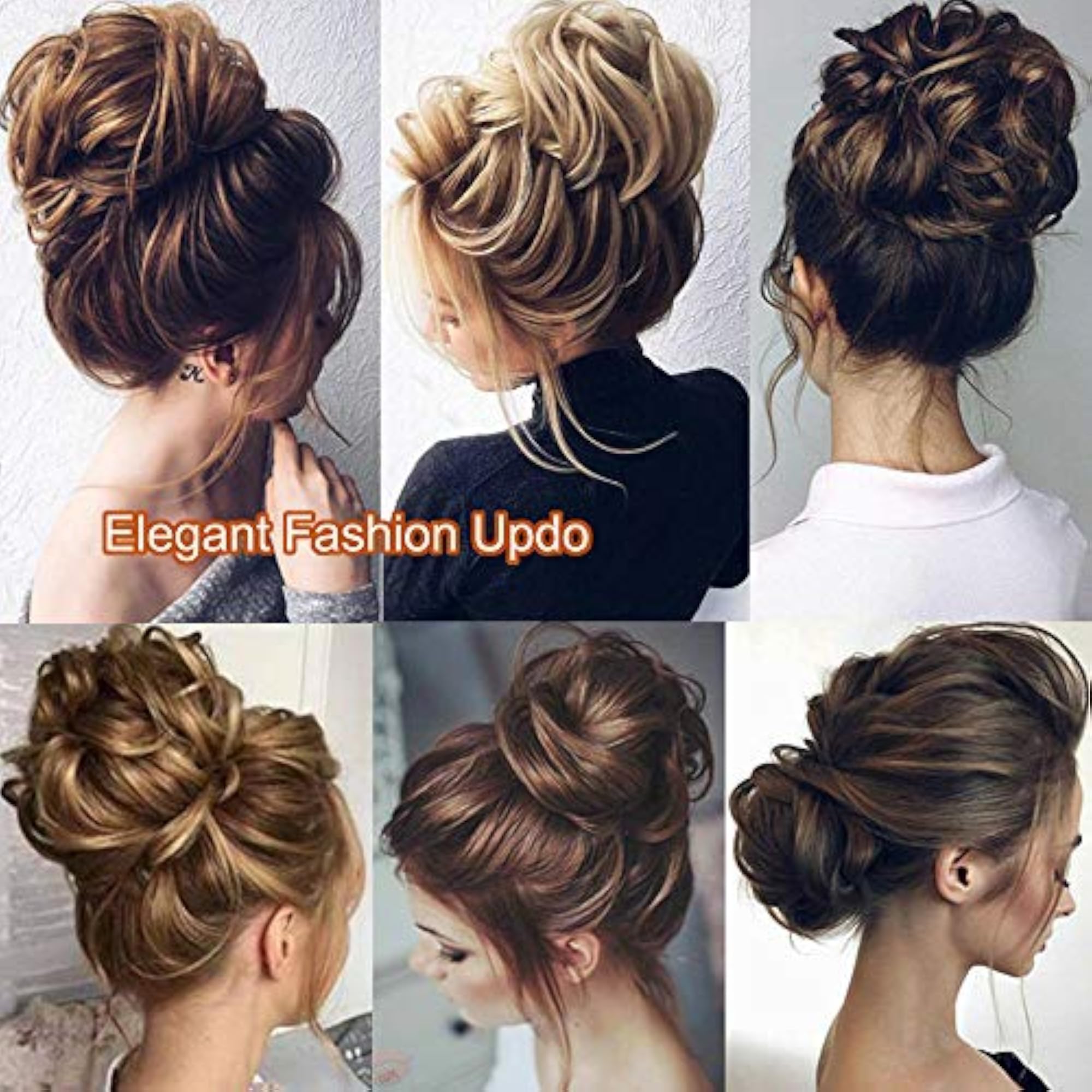 Fluffy Wavy Hair Bun Scrunchies for Women