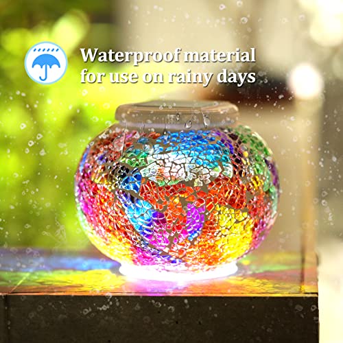 Joyathome B07R8YZC4L Color Changing Solar Powered Glass Ball Garden Lights,Echargeable Solar Table Lights Outdoor Waterproof Solar Night Lights thumb #2