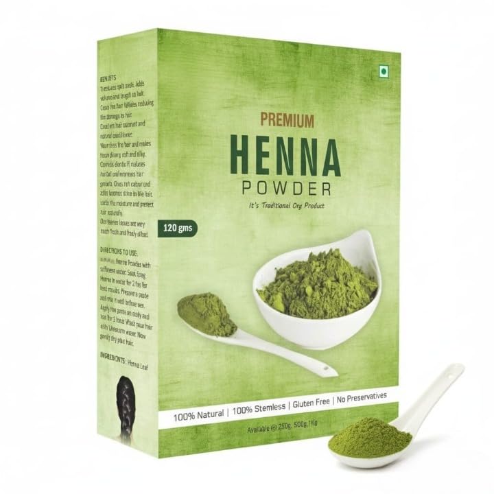 Herbals Premium Organic Henna Powder For Hair Care (120g)