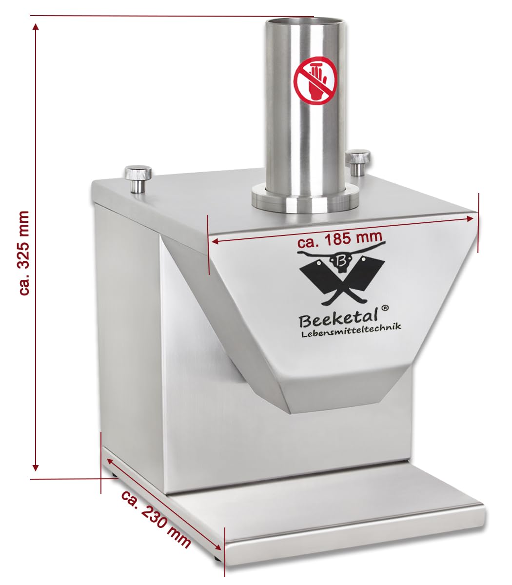Beeketal 'CSB-3E' Profi Gastro Currywurst Schneider elektrisch mit Schnittstärkeneinstellung von 5-30 mm, Wurstschneider Gehäuse und Messer aus Edelstahl, 135 Watt Motor (wartungsfrei)