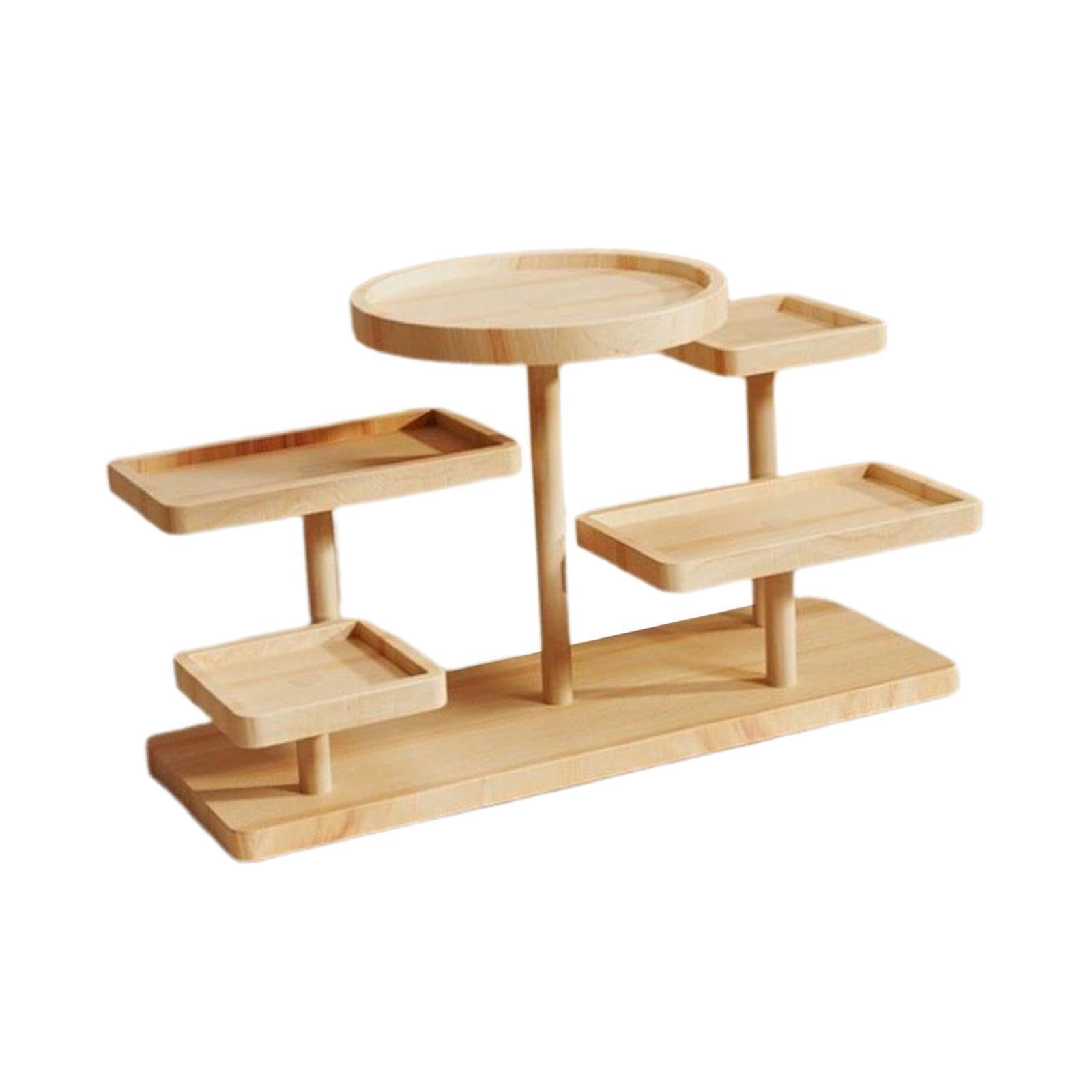 Lixsazse Grain Wooden Stool Tray Statuette Decor Stand Multi Layer Provides Ample Space For Showcasing Hobbies Plants And Collectibles Wooden Display Riser Stand Multi Tier Plant