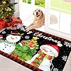 Svepndic 32×47 Merry Christmas Decorative Doormat Indoor Mat Welcome Floor Mat Non Slip Blanket Washable Entrance Door MatsLow Profile Winter Snowman Christmas Tree Door Mat