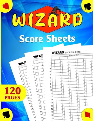  Wizard Score Sheets: Wizard Card Game 120 Large Score Cards for Scorekeeping