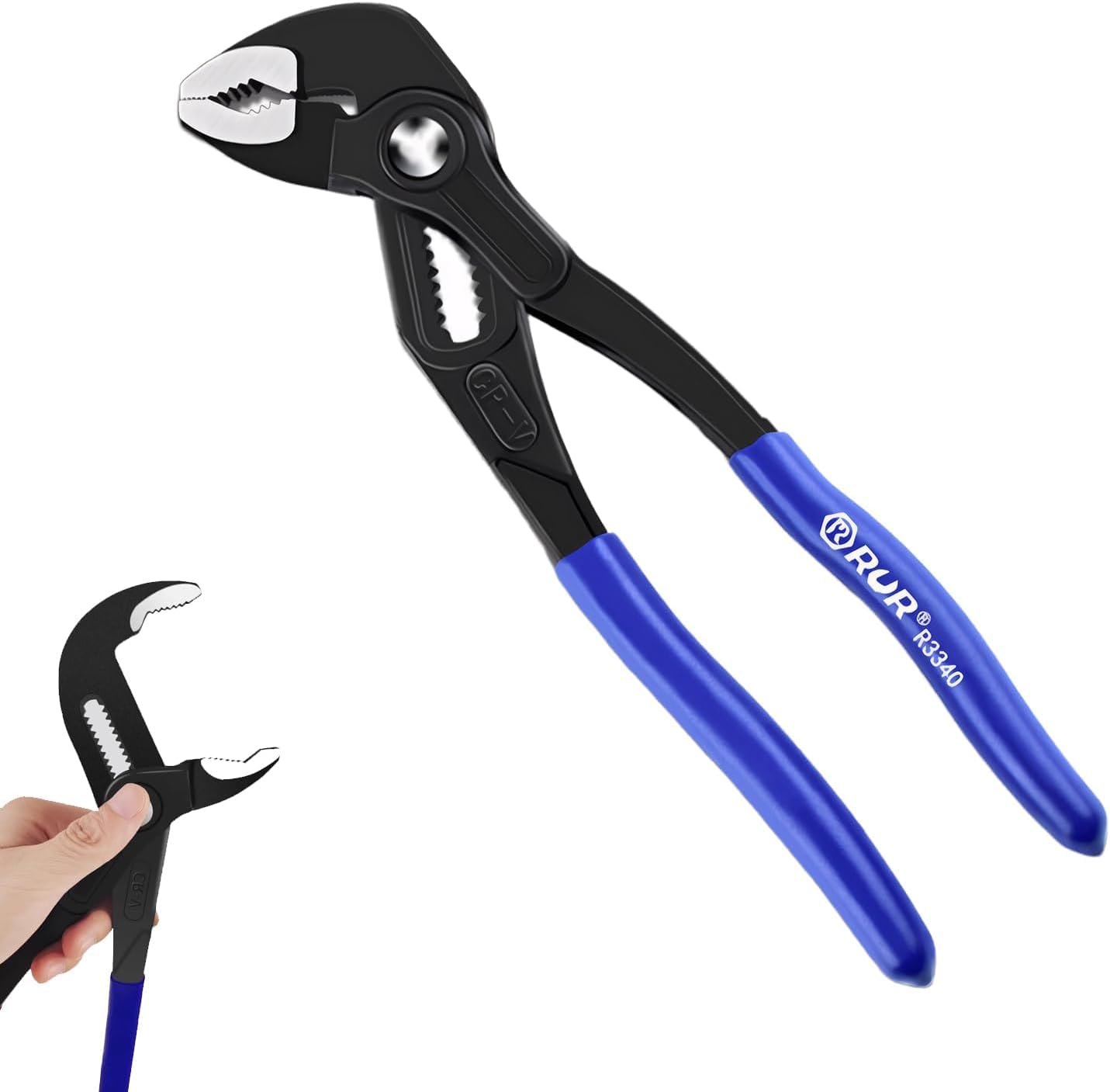 Oiieco 180 mm Water Pump Pliers, Max Jaw 60mm (Double), 43mm (Single), Quick Multi-Function Adjustable Wrench for Home Repair, Gripping, Nuts, Bolts, Pipe & Fittings