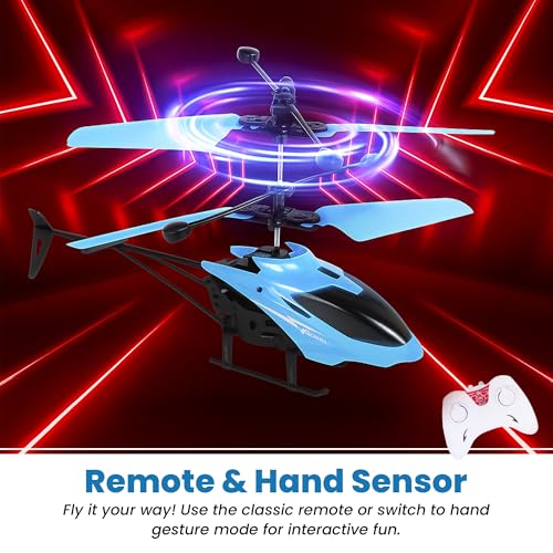 Image of Hand Controlled RC Helicopter | Infrared Gesture Sensor | Altitude Hold | Rechargeable Flying Toy for Kids & Adults | USB Charging | Indoor Outdoor | Multicolor