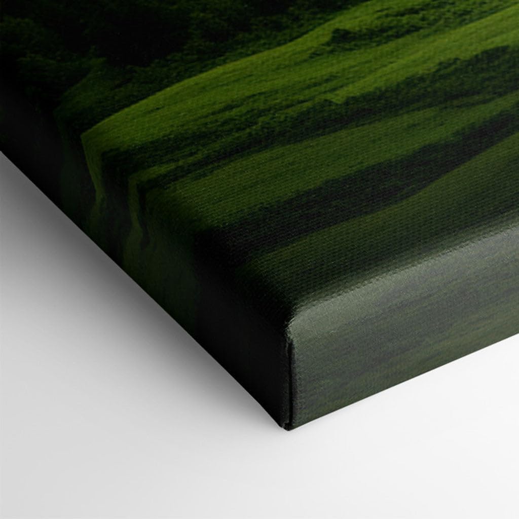 Canvas for Living room. Majestic Peaks and Meadow Tranquility: Nature's Masterpiece Unveiled, 27 x 18 inch Canvas Wall Art - Contemporary Masterpieces - Modern Home Decor