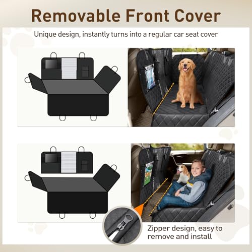 Gimars Hundedecke Auto Rückbank, 157x137cm Große Verdickte Kratzfest Wasserdicht Hunde Autositz Rückbank, Universal Hundedecke Auto Mit Abnehmbarer Vorderer Abdeckung Und Sichtfenster Für PKW LKW SUV