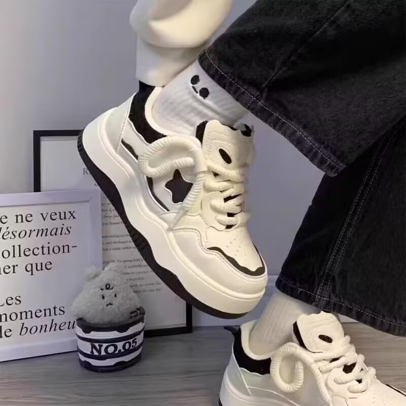 Star Shoes Women's Y2K Platform Sneakers Low Top Lace Up Round Toe Sports Shoes Slip Fashion for Travel Casual4