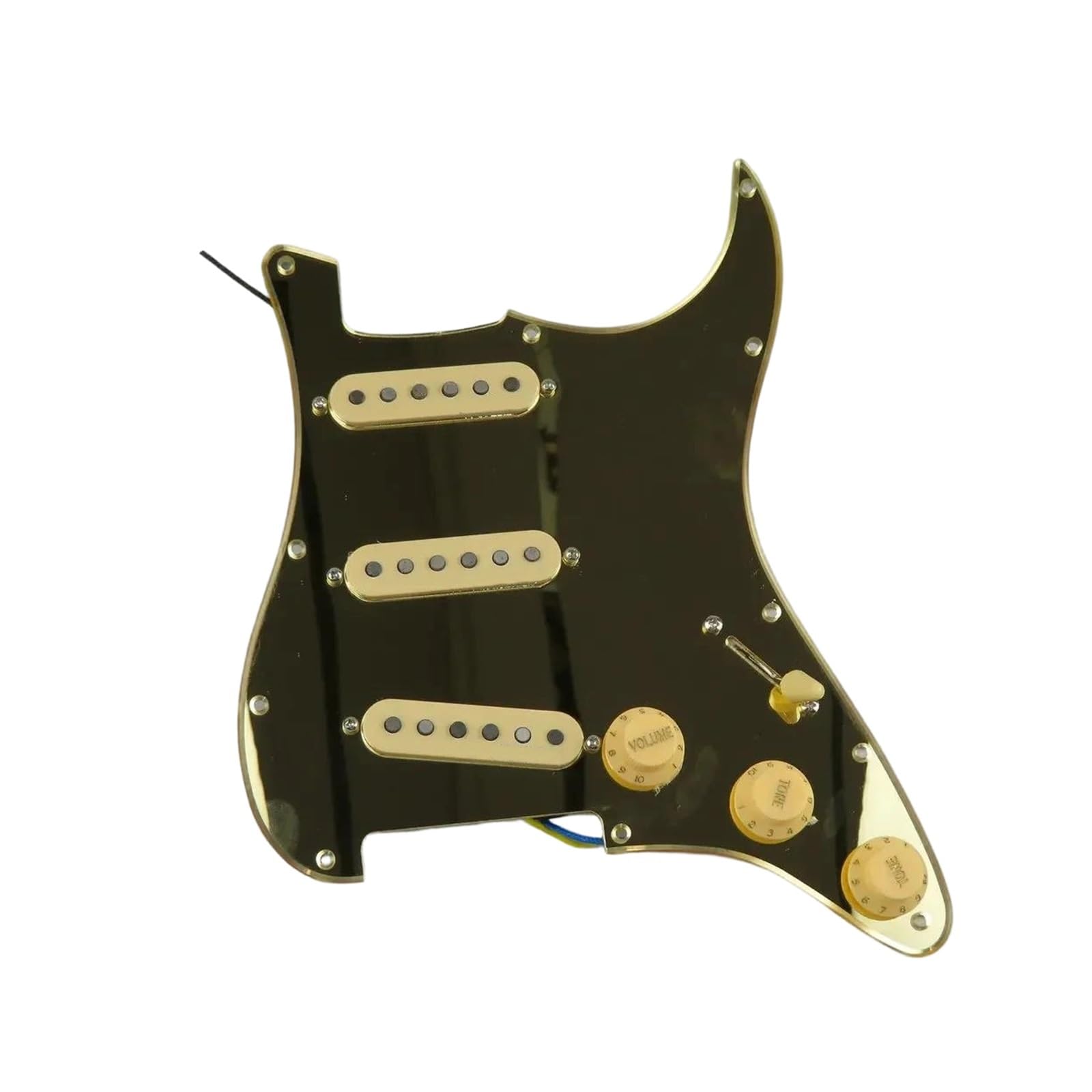 Przetwornik Pickguard Alnico 5 Pickguard Pickup Guitar SSS Single Coil Wstępnie Załadowane Okablowanie Kolorowe Akcesoria Do Instrumentów(Golden mirror)