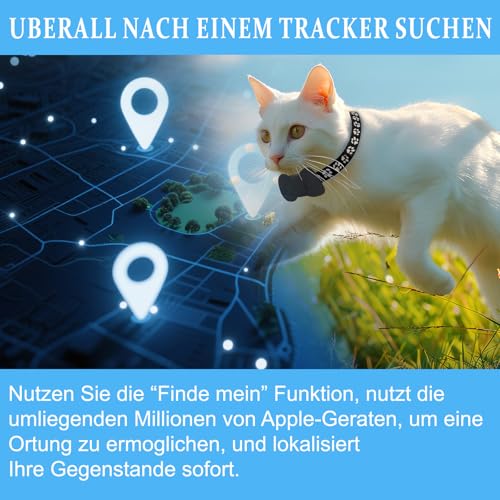 Mini GPS-tracker voor katten en honden, met live-detectie (compatibel met iOS) AirTag en Tractive GPS-tracker voor honden, zonder ABO, weeloopalarm, ideaal voor fiets en elke halsband - Afbeelding 6