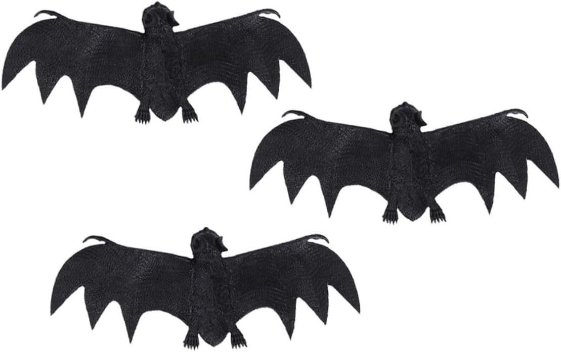 3pcs Realistic Hanging Bat Ornaments Halloween Decorative Pendants Vivid Bat Pendants for Party Supply and Door Hanging Indoor Outdoor Seasonal Décor